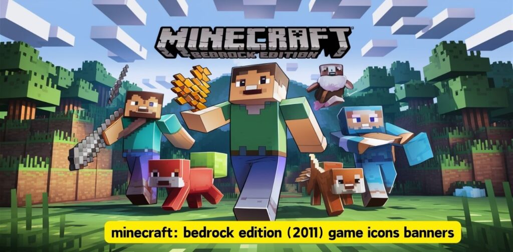 minecraft: bedrock edition (2011) game icons banners